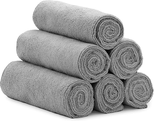 S&T INC. Microfiber Gym Towels, Yoga Towel for Home and Gym Bag, 16 Inch x 27 Inch, 6 Pack-GravixFit
