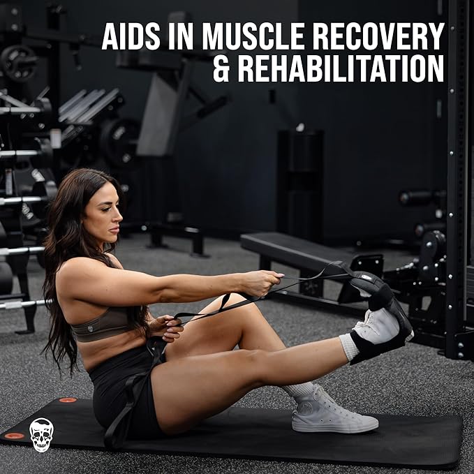 Gymreapers Foot and Calf Stretcher for Plantar Fasciitis, Achilles Tendonitis, Rehabilitation - Flex Strap for Physical Therapy, Pilates, Flexibility Training, Thigh & Hamstring Stretcher and Heel Spurs & Shin Splints-GravixFit