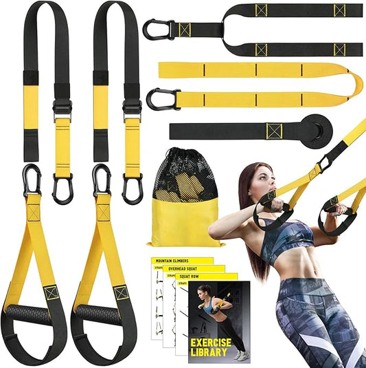 Home Resistance Training Kit, Resistance Trainer Fitness Straps for Full Body Workout, Bodyweight Resistance Bands with Handles, Door Anchor, Heavy Duty Exercise Bands for Home Gym Workout Equipment-GravixFit