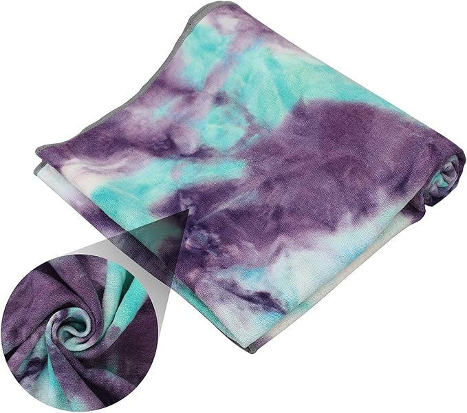 Yoga Towels , Non Slip Hot Yoga Towel Skidless Waffle Texture, 100% Absorbent Odorless Microfiber Yoga Blanket, Standard Sized 24 inchx72 inch Mat Towel,for Hot Yoga, Bikram, Pilates (Green & Pink)-GravixFit