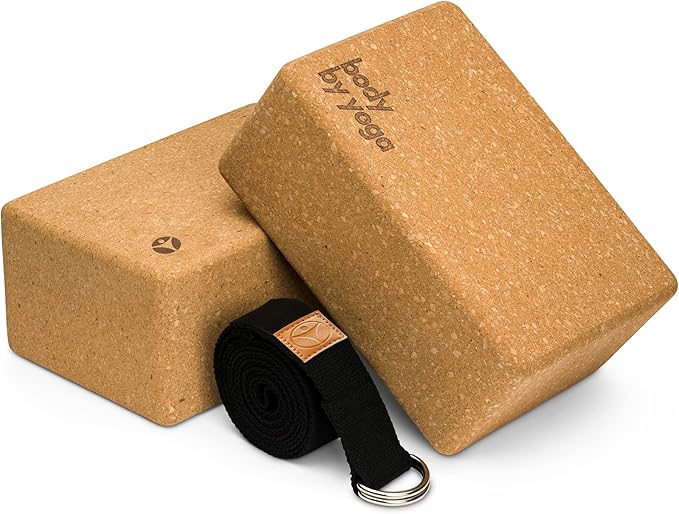 Premium Cork Yoga Blocks - Extra Large Yoga Block 2-Pack or Extra Tall 1-Pack for Inflexible Yogis | Natural, High-Density Cork for Superior Support & Stability | Optional Yoga Strap & Gift Box-GravixFit