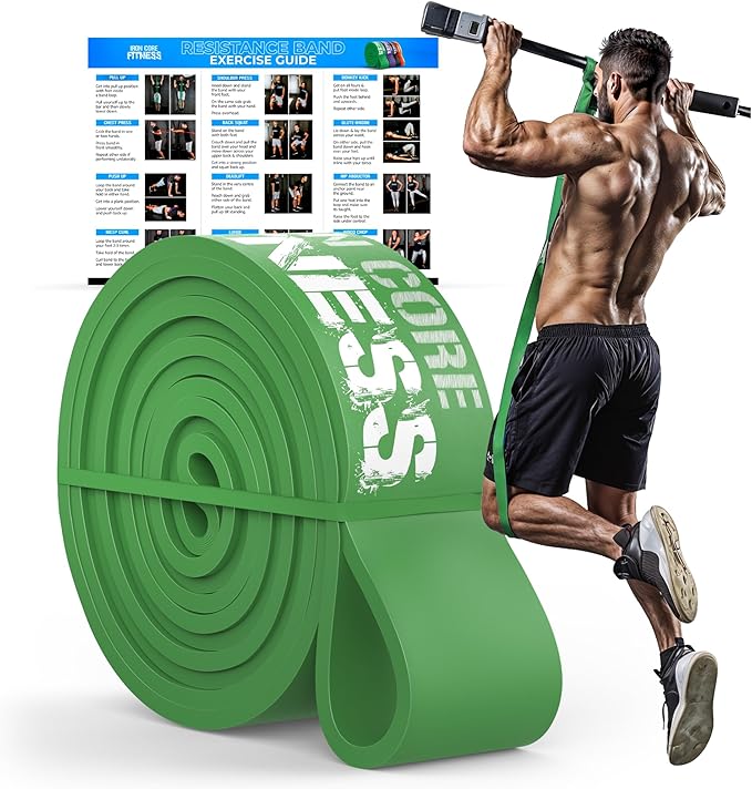 Pull Up Assistance Resistance Bands - Long Loop Power Bands for Men and Women - Strength Power Flexibility Training at Home & Gym - Ebooks & Workout Chart Included by Iron Core Fitness-GravixFit