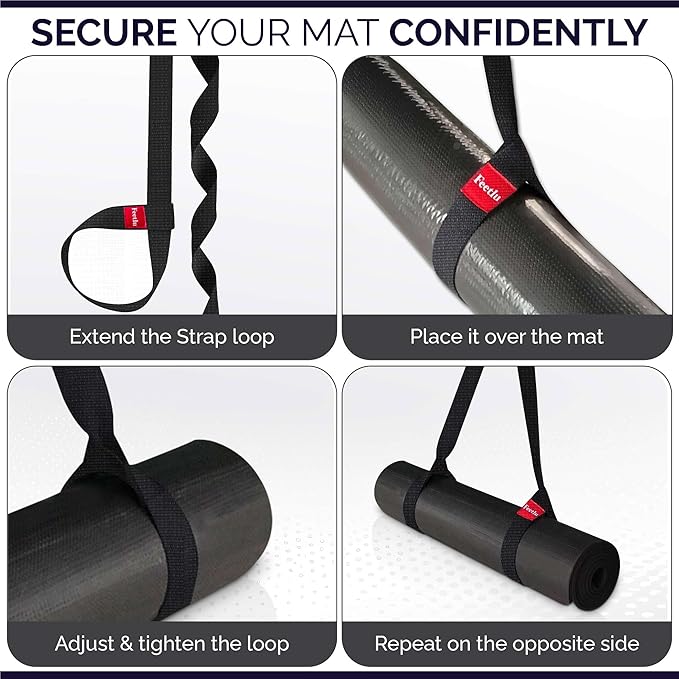 Yoga Mat Straps 2 in 1 - Cotton - Adjustable anti-slip straps for yoga, pilates, stretching, for carrying mats-GravixFit