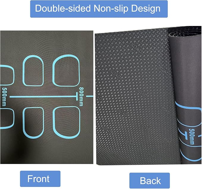 Non-Slip Workout Mat for Ab Roller Wheel, Exercise Mat with Storage Bag, 7mm Extra Thick Exercise Equipment Yoga Floor Mats Home & Gym Sound Insulation Protection Pads-GravixFit