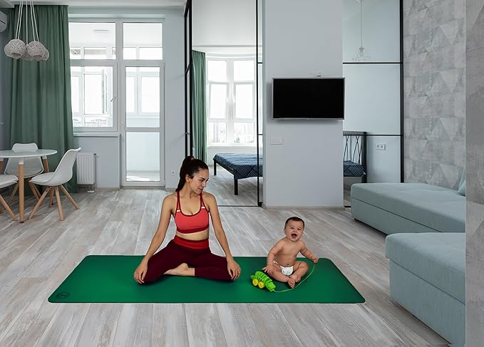 Tatago Hot Yoga Mat Non Slip-Professional Grade Natural Rubber Yoga Mat, Pliates Mat, Stretching Mat or exercise mats for home workout. Nonslip for Hot and Sweaty Classes. Includes Yoga Strap for Carrying and Stretching too.-GravixFit