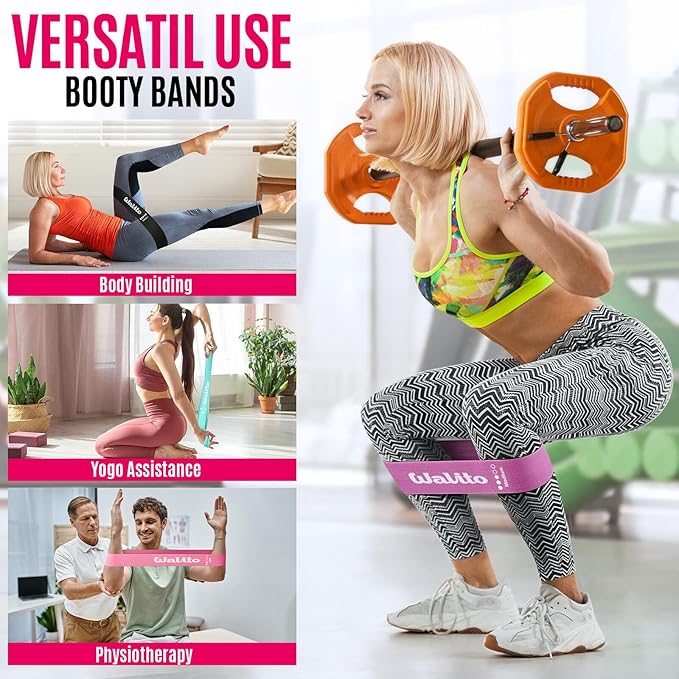 Fabric Resistance Bands for Working Out - Booty Bands for Legs -Glutes Training for Women and Men - Exercise Bands for Squats, Yoga, Physical Therapy -Home Gym Fitness-GravixFit