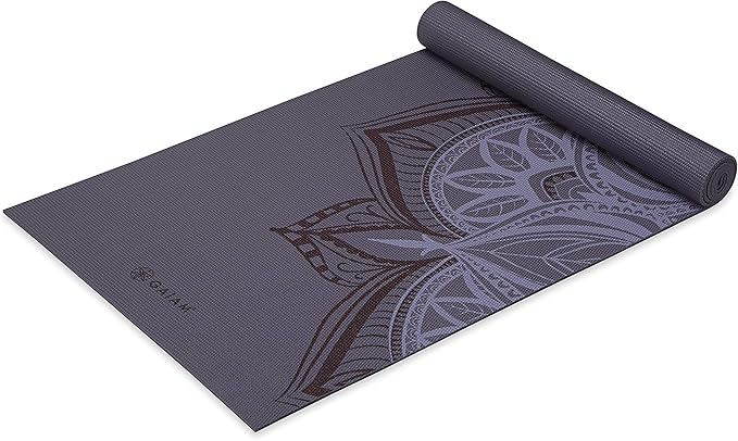 Gaiam Yoga Mat - Premium 5mm Print Thick Non Slip Exercise & Fitness Mat for All Types of Yoga, Pilates & Floor Workouts (68" x 24" x 5mm)-GravixFit