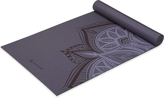 Gaiam Yoga Mat - Premium 5mm Print Thick Non Slip Exercise & Fitness Mat for All Types of Yoga, Pilates & Floor Workouts (68" x 24" x 5mm)-GravixFit