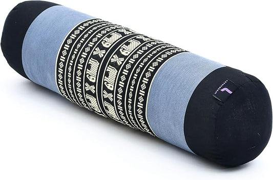 Leewadee Small Yoga Bolster – Shape-Retaining Cervical Neck Roll, Tube Pillow for Comfortable Reading, Kapok Filling, 22 x 6 x 6 inches-GravixFit