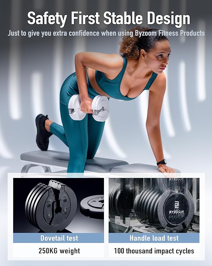 Adjustable Dumbbell – 12.5/25lb Single Unit OR Set of 2 – 5-in-1 Adjustable Weight for Home Gym, Strength Training & Fitness Workouts, White OR Black-GravixFit