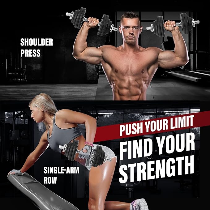 Yes4All Old School Adjustable Dumbbell Set with Weight Plates, Star Lock Collars/Connector, 40lbs to 200lbs Adjustable Weight Plates Set-GravixFit
