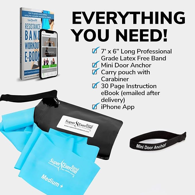 7Ft Long Resistance Bands for Stretching - Resistance Bands Set with Door Anchor - Exercise Bands Including Carry Pouch, E-Book & App - Latex-Free Workout Bands-GravixFit