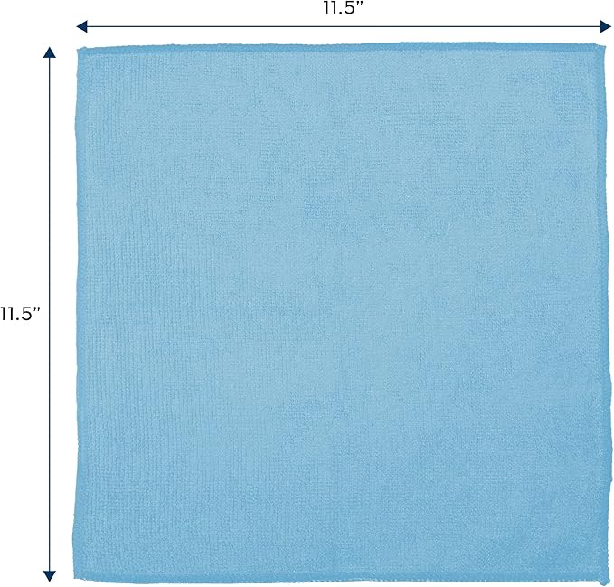 S&T INC. 100 Pack Microfiber Cleaning Cloth, Bulk Towels for Home, Reusable Microfiber Towels for Cars, Cleaning Rags, Light Blue, 11.5 Inches x 11.5 Inches, 100 Count-GravixFit