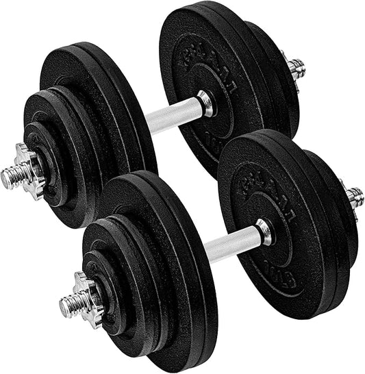 Yes4All Old School Adjustable Dumbbell Set with Weight Plates, Star Lock Collars/Connector, 40lbs to 200lbs Adjustable Weight Plates Set-GravixFit