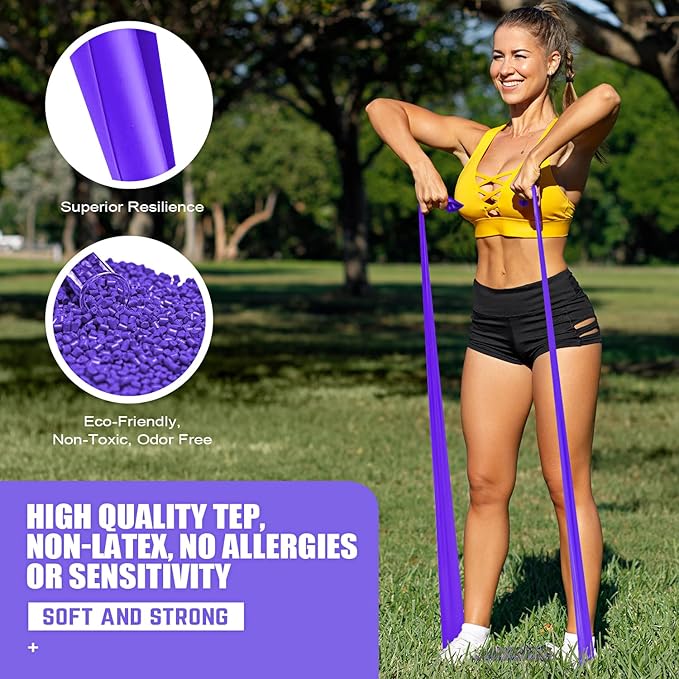 Resistance Bands, Exercise Bands, Physical Therapy Bands for Strength Training, Yoga, Pilates, Stretch Elastic Band with Different Strengths, Workout Bands for Home Gym-GravixFit