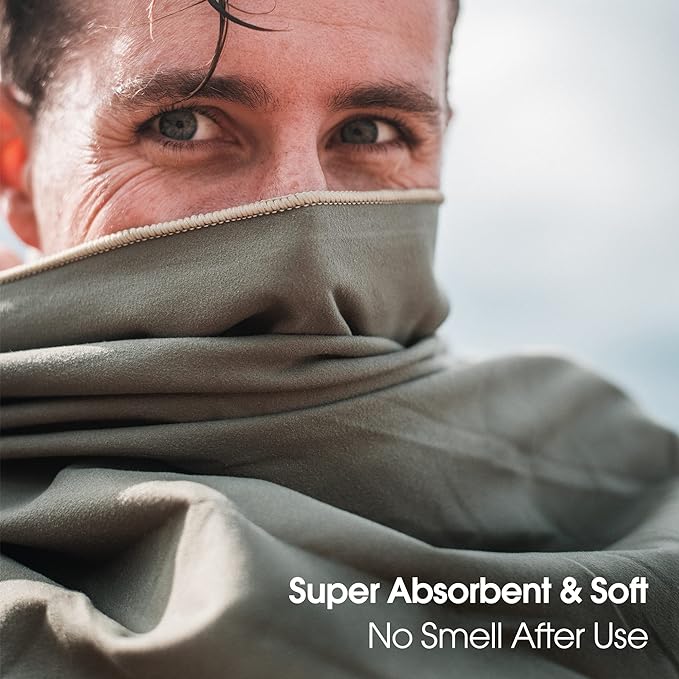 4Monster Camping Towels Super Absorbent, Fast Drying Microfiber Travel Towel, Quick Dry Ultra Soft Compact Gym Towel for Swimming Beach Hiking Yoga Travel Sports Backpack (47.00" x 23.60", Gray)-GravixFit