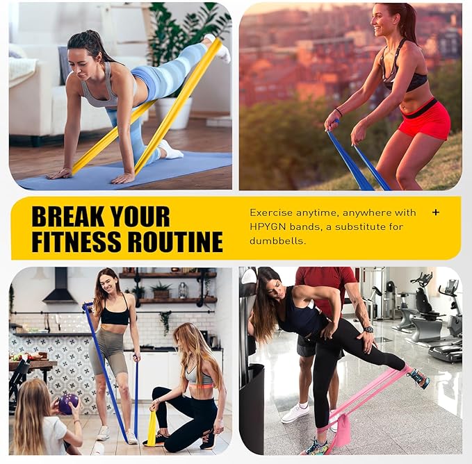 Resistance Bands, Exercise Bands, Physical Therapy Bands for Strength Training, Yoga, Pilates, Stretch Elastic Band with Different Strengths, Workout Bands for Home Gym-GravixFit