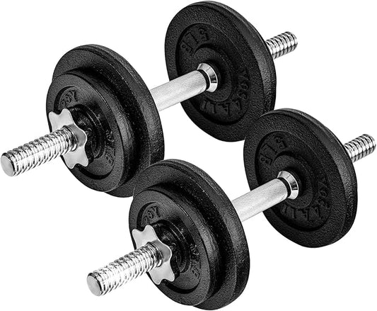 Yes4All Old School Adjustable Dumbbell Set with Weight Plates, Star Lock Collars/Connector, 40lbs to 200lbs Adjustable Weight Plates Set-GravixFit