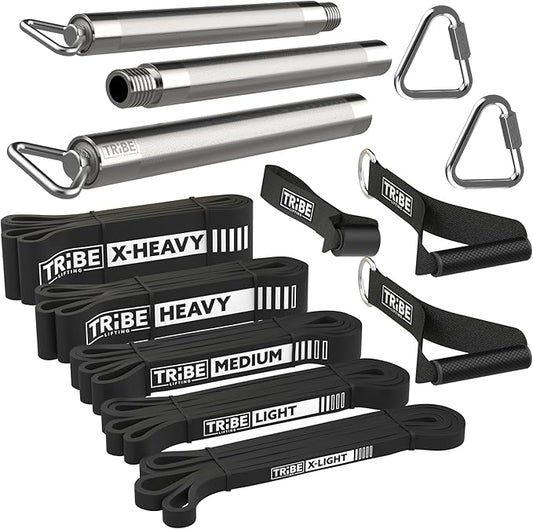 Long Resistance Bands for Working Out Men and Women - Set of 5 Pull-Up Bands, Rubber Handles and Door Anchor - Workout Bands Resistance for Men - Exercise Bands Resistance Bands Set-GravixFit