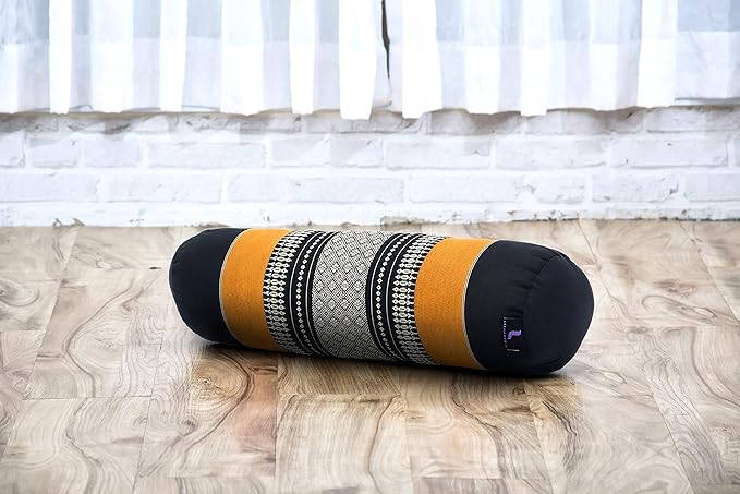 Leewadee Small Yoga Bolster – Shape-Retaining Cervical Neck Roll, Tube Pillow for Comfortable Reading, Kapok Filling, 22 x 6 x 6 inches-GravixFit