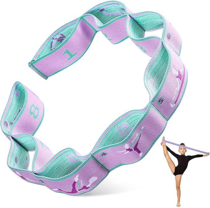 Stretch Strap for Kids Elastic Gymnastics Stretching Ballet Dance Band with 8 Loops Adjustable Exercise Training Resistance Strap for Children Stuff Pilates Latin Yoga Equipment-GravixFit