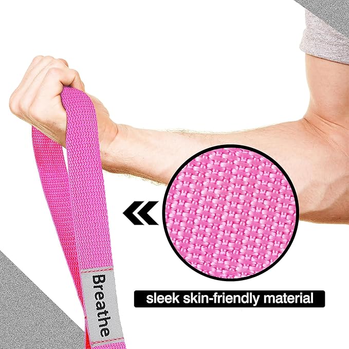Stretching Strap Yoga Strap with 10 Loops, Non-Elastic Stretch Band for Physical Therapy, Flexibility, Exercise, Pilates, Dance & Gymnastics Workout-GravixFit