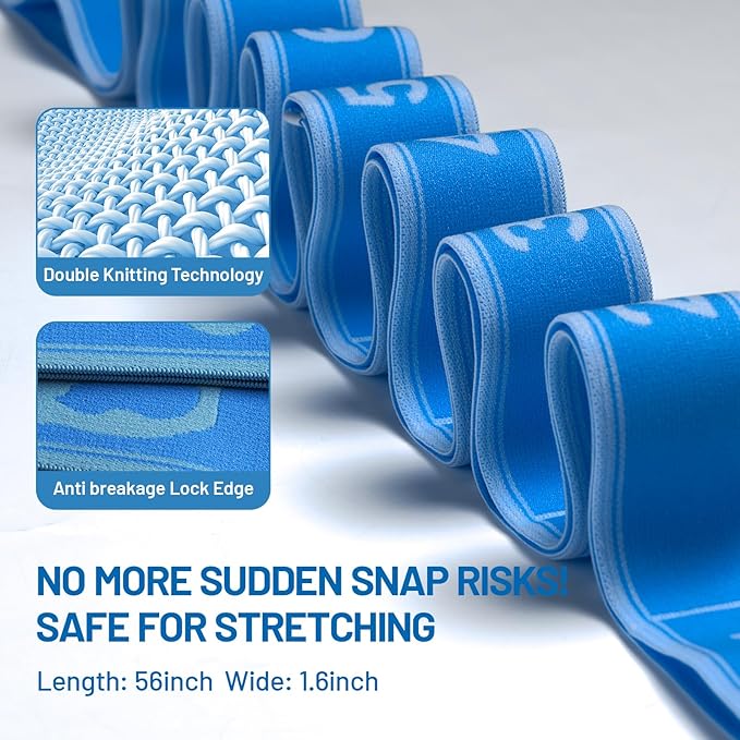 Slim Panda Stretch Strap, Dance Stretch Bands Flexibility, Elastic Yoga Stretching Strap with 9 Loops for Physical Therapy, Pilates, Yoga, Ballet, Gymnastics Stretching Bands for Exercise-GravixFit