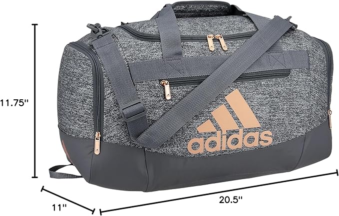 adidas Unisex Defender 4.0 Gym Duffel Bag for Men and Women, Jersey Onix Grey/Rose Gold/Onix Grey, Small (38L)-GravixFit