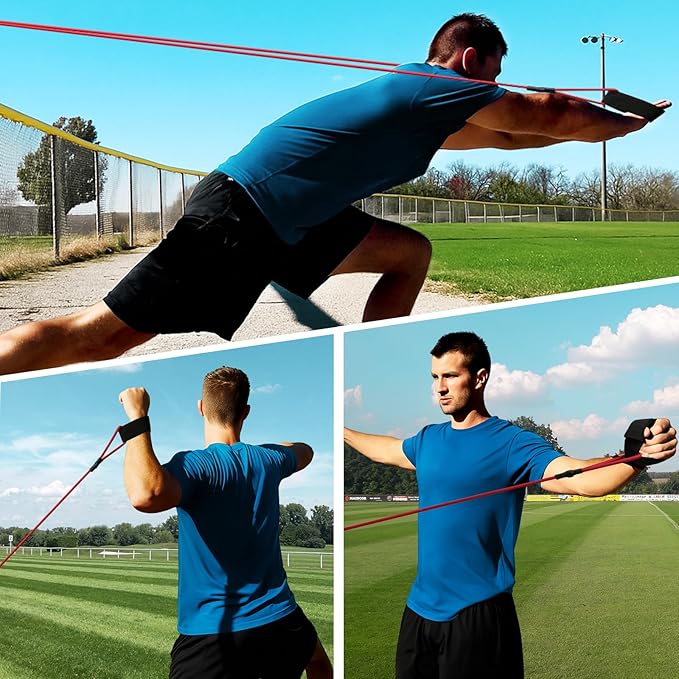 Baseball Pitching Resistance Bands - 15/30 Lb Softball Pitching Trainer, Resistance Bands for Arm Strength, Ideal for Training, Warm-Ups & Beginner Learning-GravixFit