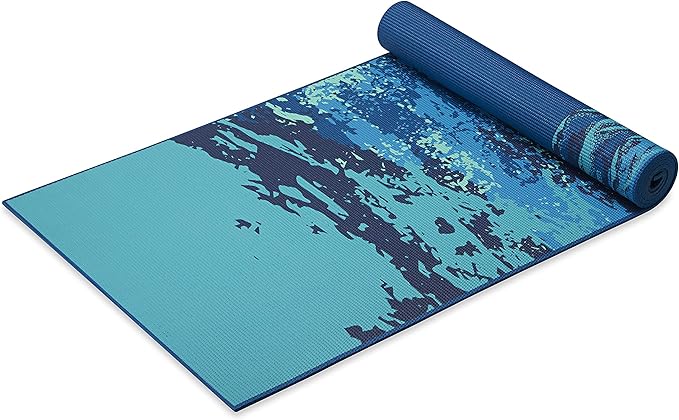 Gaiam Yoga Mat - Premium 6mm Print Reversible Extra Thick Non Slip Exercise & Fitness Mat for All Types of Yoga, Pilates & Floor Workouts (68" x 24" x 6mm Thick)-GravixFit