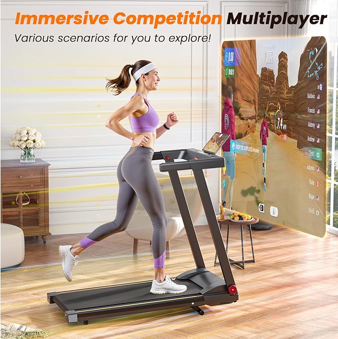 Treadmills for Home, 4-in-1 Foldable Treadmill with Incline, 300 LBS Capacity Running Treadmills for Home Small Spaces with Handles, 3.0 HP Folding Treadmill with Smart APP-GravixFit