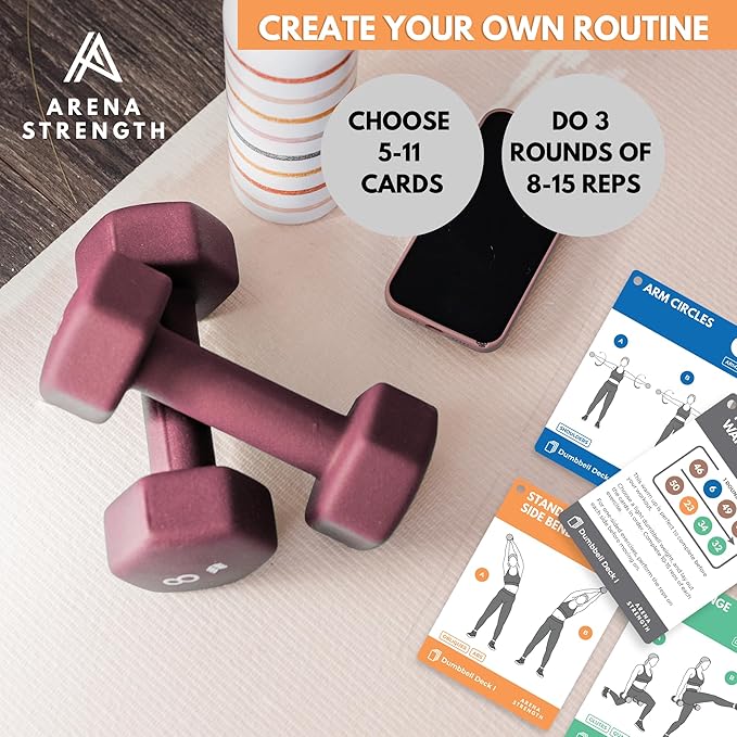 Arena Strength Workout Cards - Instructional Fitness Deck for Booty Band Workouts, Beginner Fitness Guide for Resistance Band Training Exercises at Home. Includes Workout Routines.-GravixFit