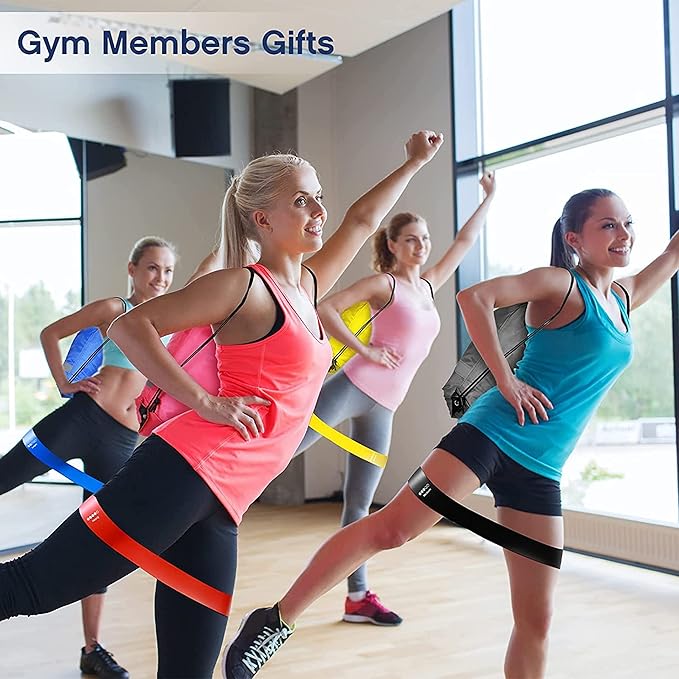 90 Pcs Workout Loop Resistance Bands Bulk, Gym Elastic Bands Set for Fitness Sport Class Students Members Gift Physical, 5 Pieces Each Set, with Large Drawstring Backpack Bags-GravixFit