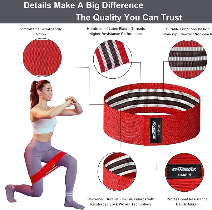Fabric Resistance Bands for Working Out, 3 and 4 Levels Booty Bands Long Resistance Bands for Women and Men | Elastic Bands for Exercise Bands Resistance Workout Bands Resistance-GravixFit