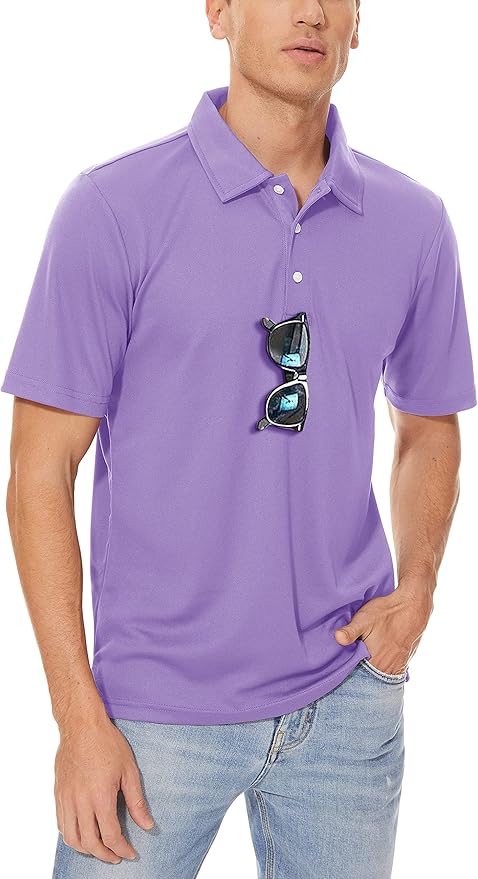 MAGCOMSEN Men's Polo Shirts 3 Buttons Casual Work T Shirts Quick Dry Short Sleeve Golf Shirt Pique Jersey Outdoor Performance-GravixFit