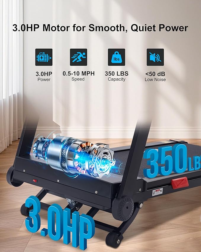 Auto Incline Treadmill, 20% Incline, 3.0HP, 10 MPH Running Machine, 18.5" Wide Belt, 350 lbs Capacity, Treadmill for Home with Bluetooth App-GravixFit