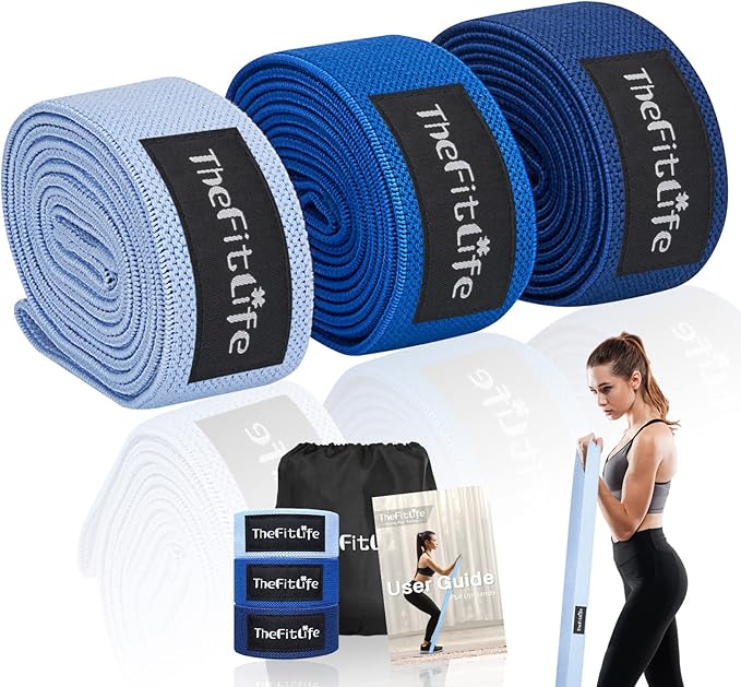 TheFitLife Resistance Exercise Bands for Women - Fabric Workout Bands for Booty, Hip, Glute, Leg, Thigh, Squat, Butt Lift Excersize and Fitness Loop Bands for Home Gym-GravixFit