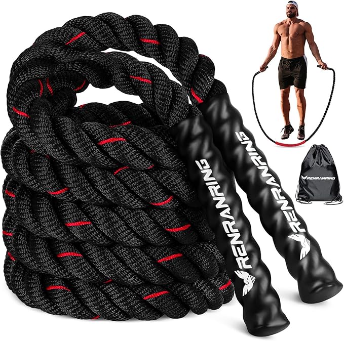 Weighted Jump Rope for Men and Women, 3lb 4lb 5lb Adult Heavy Skipping Rope, Jumprope for Fitness,Workout Equipment, Fitness Equipment for Home Gym Exercise,Improve Strength and Building Muscle-GravixFit