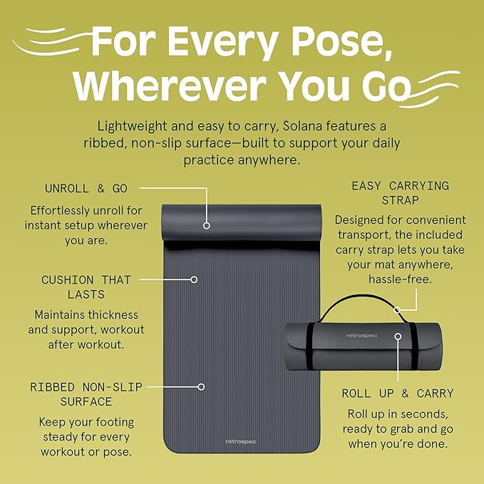 Retrospec Solana 1 inch Yoga Mat-GravixFit