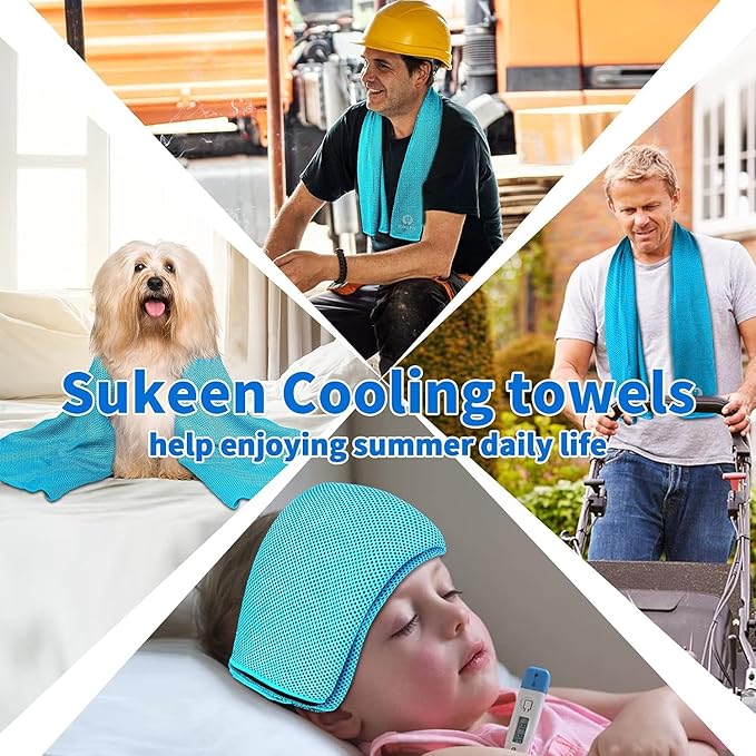 Sukkeen Cooling Towel (40"x12"), Soft Breathable Chilly Microfiber Towel for Yoga, Sports & More Activities-GravixFit