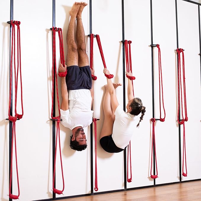 Yogikuti Iyengar Yoga Wall Rope Pair Premium Quality Cotton & Polyester Ropes for Restorative & Anti-Gravity Poses-GravixFit