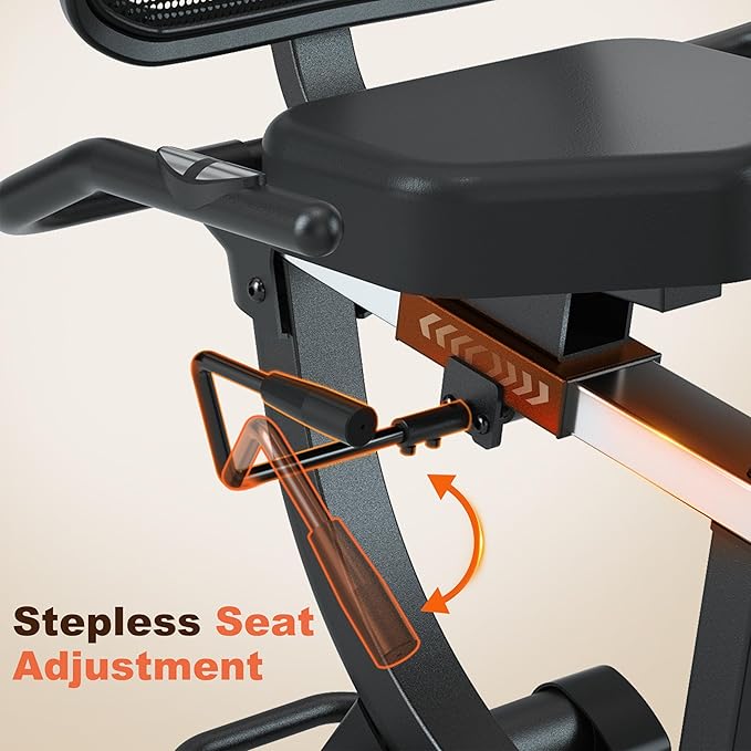 SNODE Magnetic Recumbent Exercise Bike for Home, Recumbent Bike for Rehab and Seniors, Recumbent Stationary Bike with LCD Monitor and Large Seat Cushion & Mesh Backrest, 330LB Weight Capacity