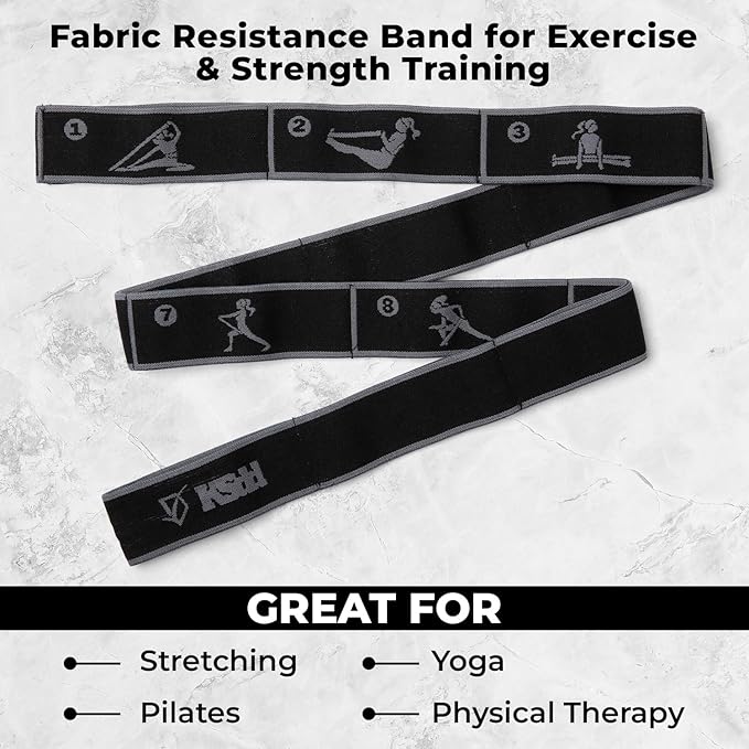 Elastic Yoga Strap with 11 Loops – Premium Stretch Band for Flexibility, Physical Therapy, Pilates, Leg & Full-Body Exercises – Non-Slip Fabric Resistance Band for Mobility & Strength Training-GravixFit