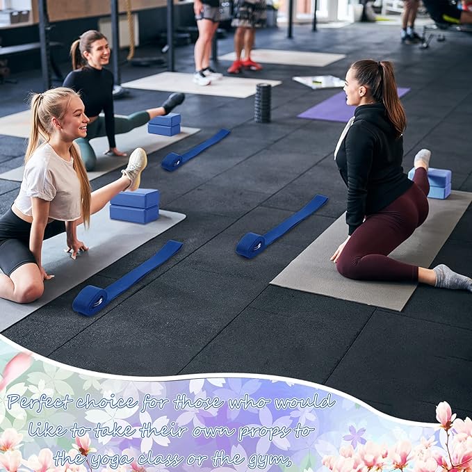 Outus 20 Pack Yoga Blocks and Straps Non-Slip EVA Foam Blocks with Metal D Ring Straps for Gym Exercise and Workout-GravixFit