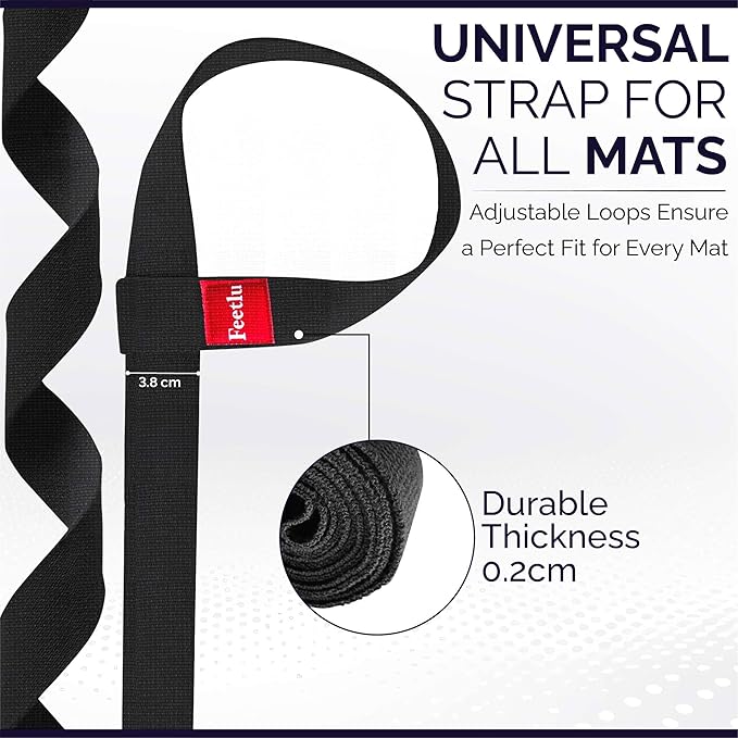 Yoga Mat Straps 2 in 1 - Cotton - Adjustable anti-slip straps for yoga, pilates, stretching, for carrying mats-GravixFit