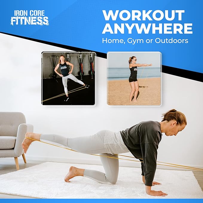 Pull Up Assistance Resistance Bands - Long Loop Power Bands for Men and Women - Strength Power Flexibility Training at Home & Gym - Ebooks & Workout Chart Included by Iron Core Fitness-GravixFit