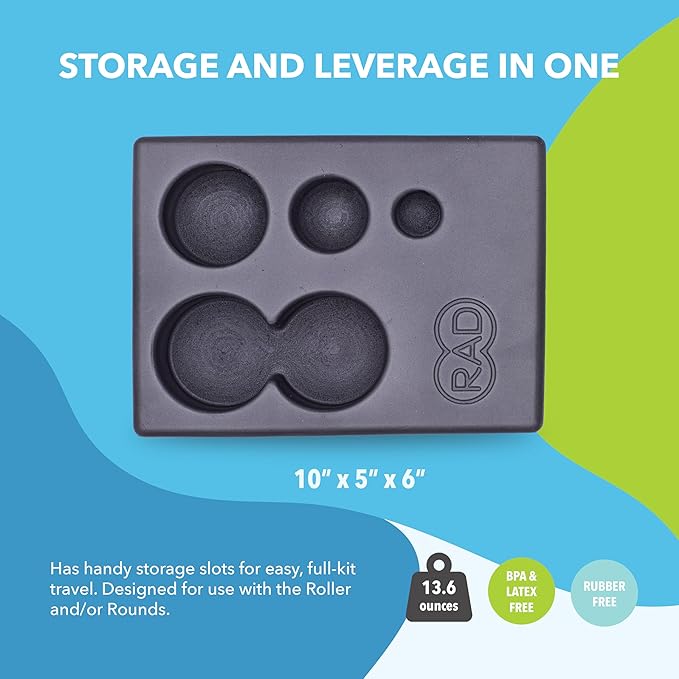 RAD Block – Multi-Use EVA Foam Yoga Block with Storage for Massage Balls for Myofascial Release -Travel-Friendly Pilates & Exercise Prop for Elevation & Support-GravixFit