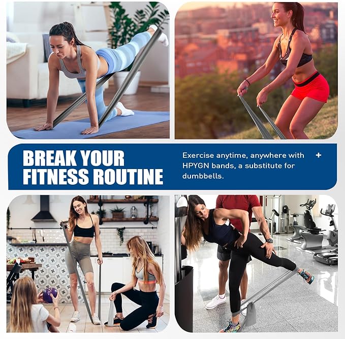 Resistance Bands, Exercise Bands, Physical Therapy Bands for Strength Training, Yoga, Pilates, Stretch Elastic Band with Different Strengths, Workout Bands for Home Gym-GravixFit