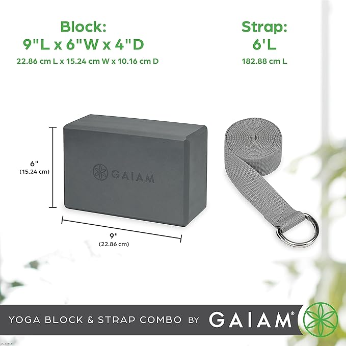 Gaiam Yoga Block - Supportive Latex-Free Eva Foam - Soft Non-Slip Surface with Beveled Edges for Yoga, Pilates, Meditation - Yoga Accessories for Stability, Balance, Deepen Stretches-GravixFit