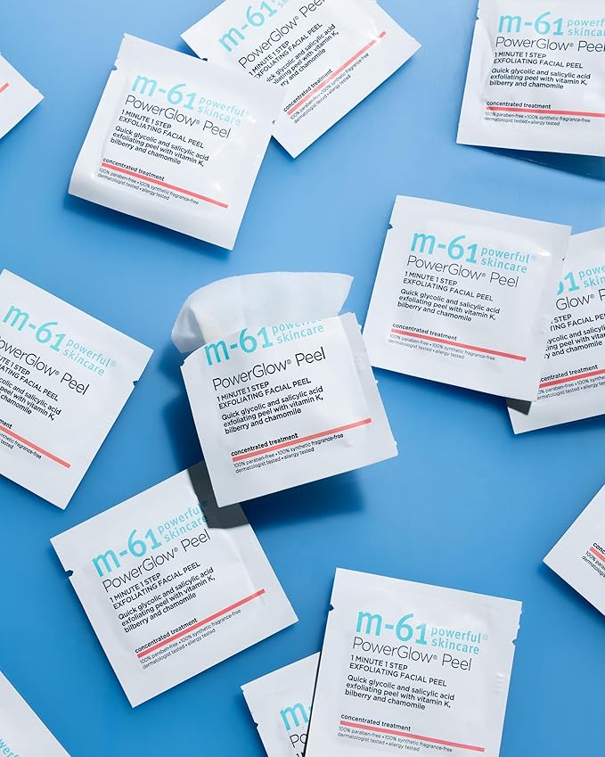 m-61 PowerGlow Peel | Exfoliating Facial Peel With Glycolic, Salicylic Acid. 1 Minute, 1 Step - 30 Treatments-GravixFit
